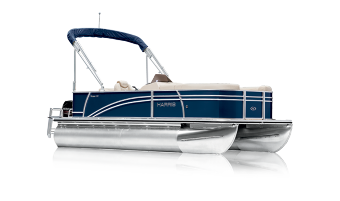 a rendering of a Harris pontoon boat - a cruiser for Gordon Bay Marine.