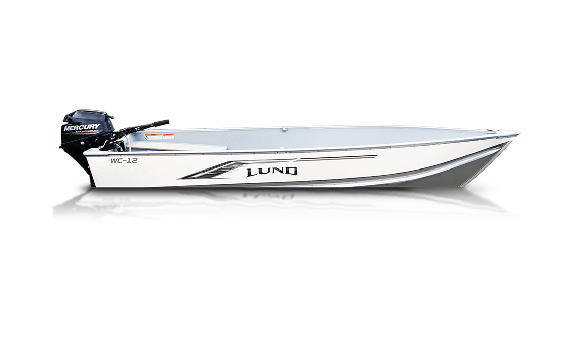 A Lund WC 12 fishboat sold at Gordon Bay Marine at Muskoka, Ontario.