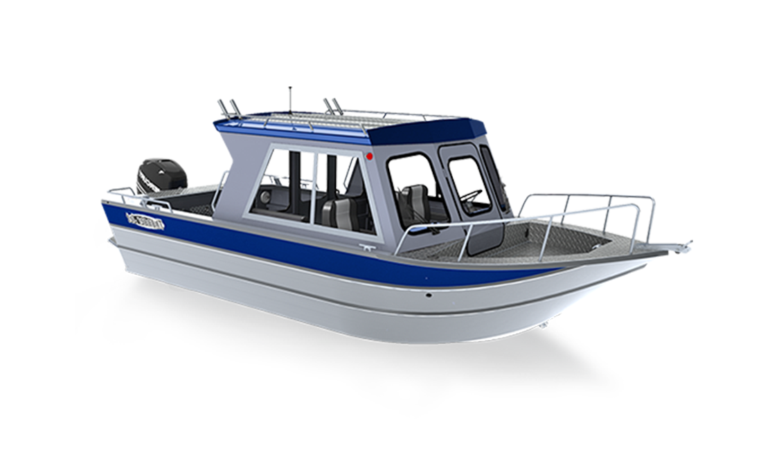 a rendering of a kenai crossover boat by Thunder Jet sold at Gordon Bay Marine