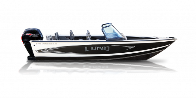 a crossover XS sport boat by Lund sold at Gordon Bay Marine at Muskoka, Ontario.